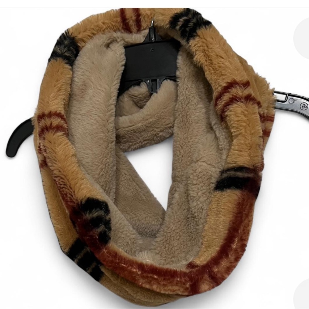 Plaid Tan and Black Unisex Scarf